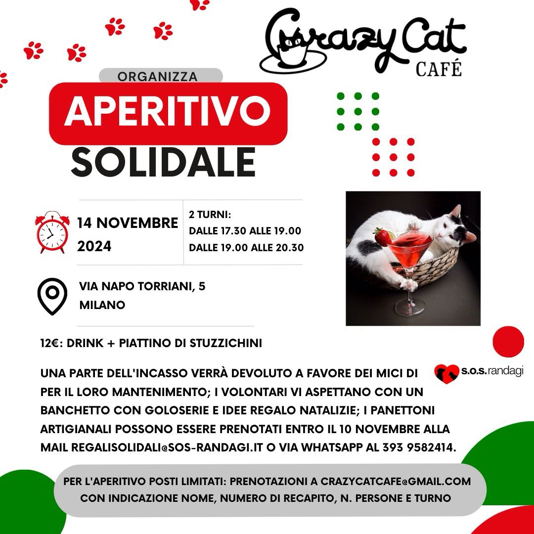 Aperitivo Solidale Crazy Cat Cafe