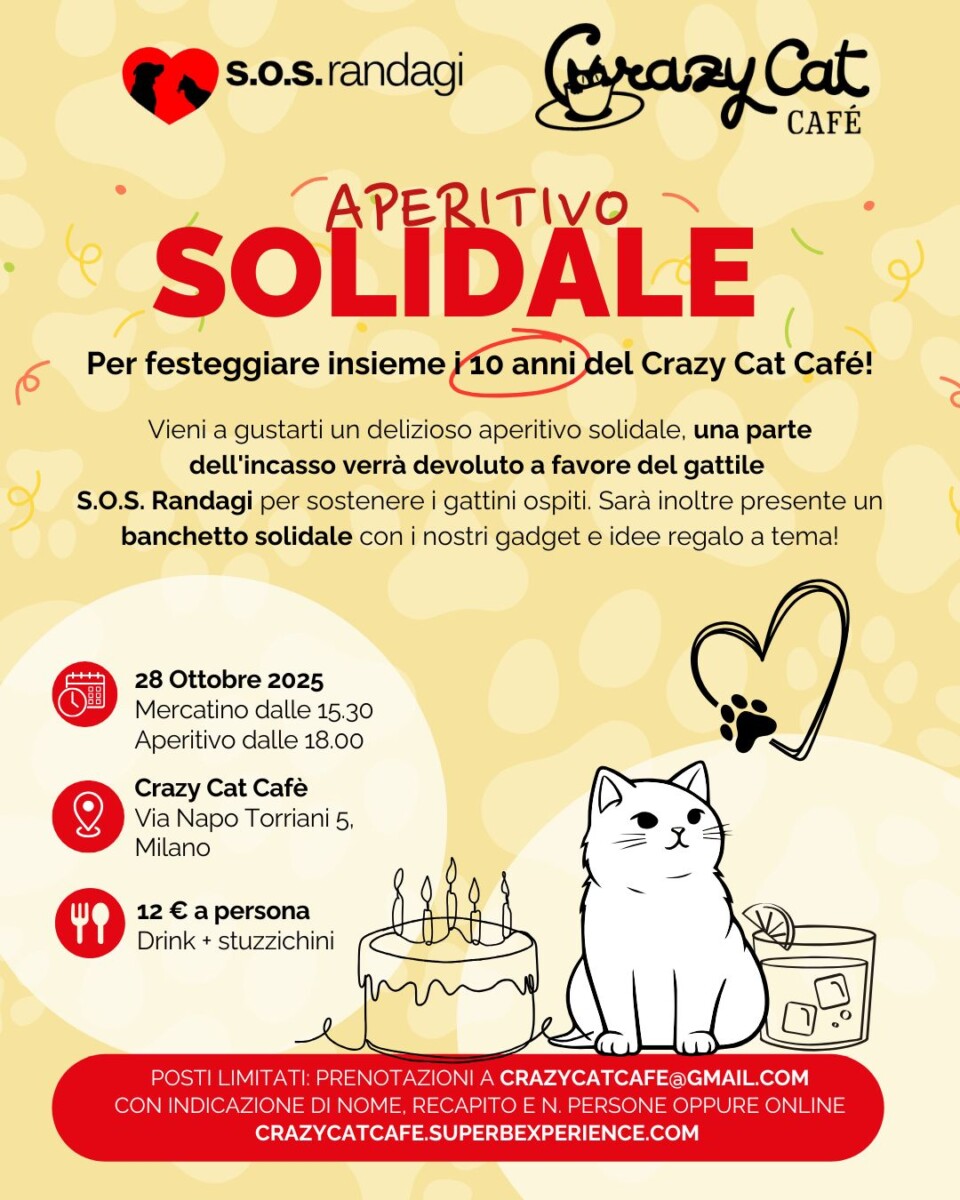 Aperitivo Solidale Crazy Cat Café