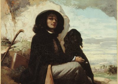 Gustave Courbet, Autoritratto con cane nero.