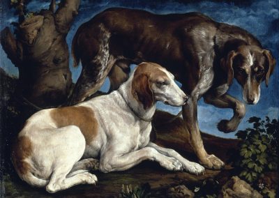 Due cani da caccia di Jacopo dal Ponte detto il Bassano