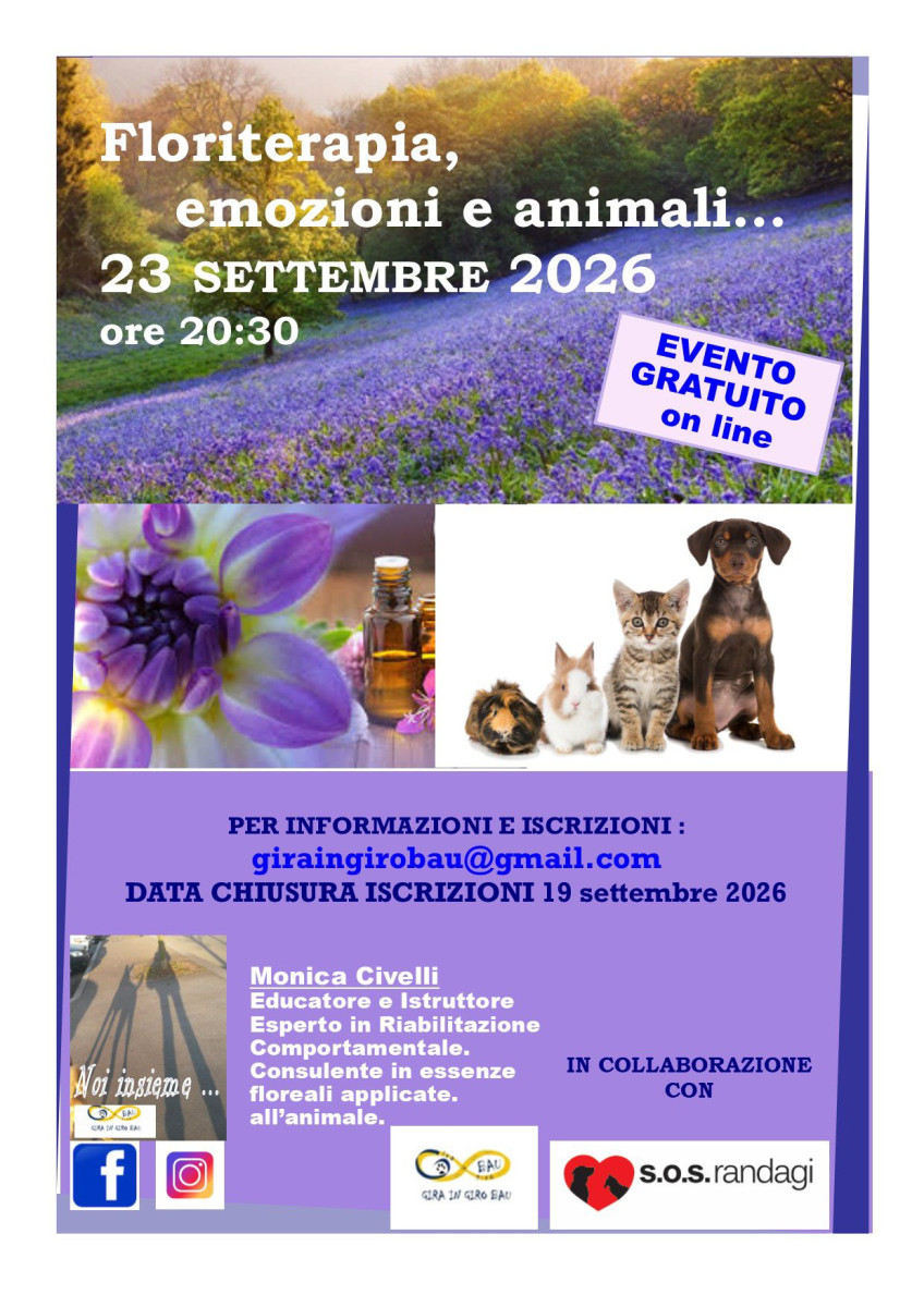 Webinar “Floriterapia, emozioni e animali”